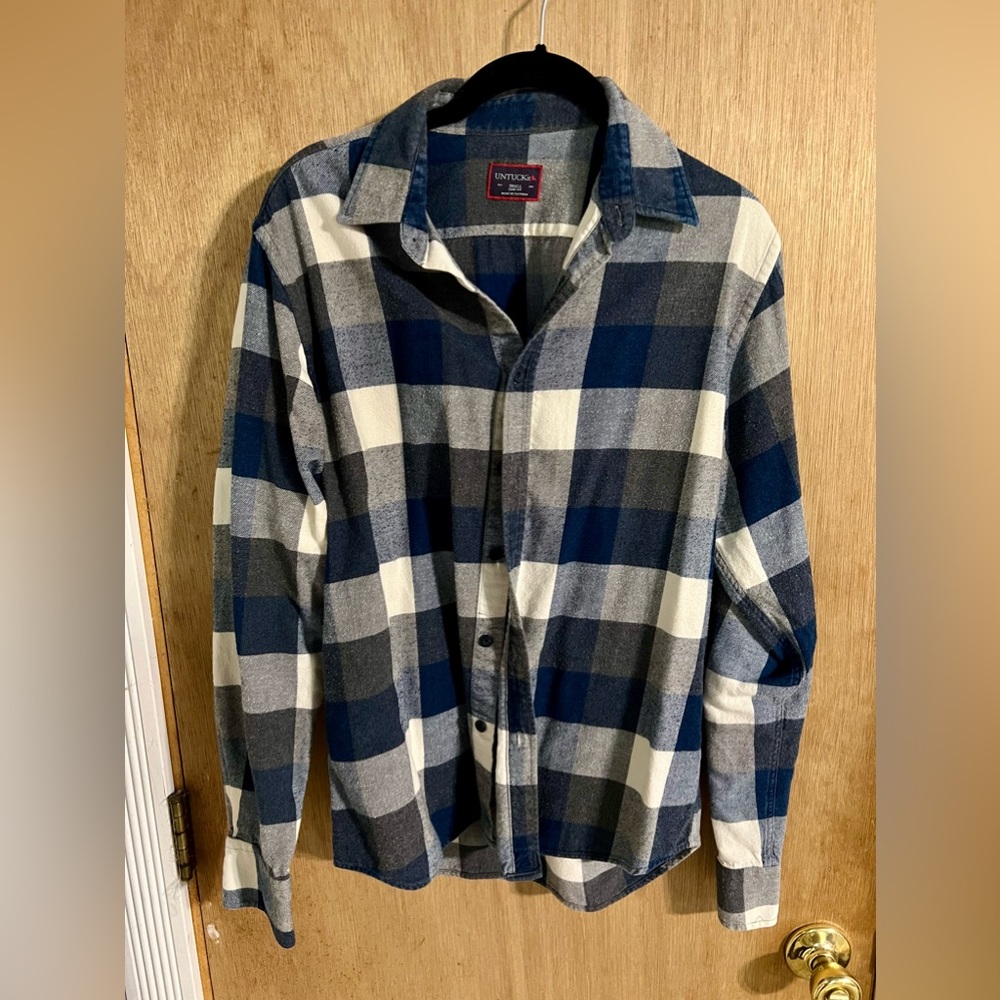 Untuckit Men’s Small Slim Fit Flannel Shirt